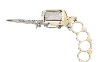 (A) ALWAYS DESIRABLE CASED DOLNE APACHE KNUCKLEDUSTER REVOLVER WITH BAYONET.