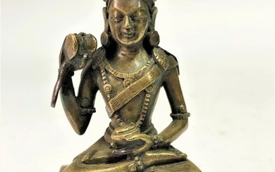 A Bronze Figure of The Mahasiddha Damarupa (the Drummer).