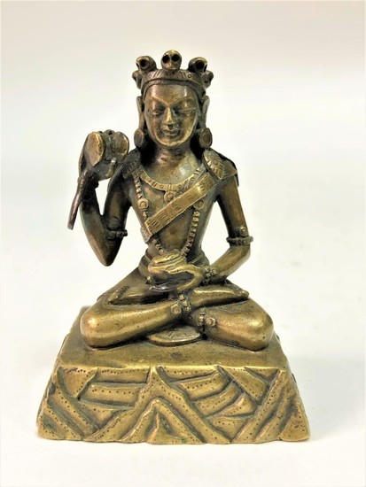 A Bronze Figure of The Mahasiddha Damarupa (the Drummer).