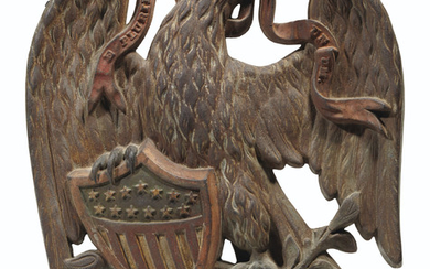 A CAST IRON MILL WEIGHT IN THE FORM OF AN EAGLE, AMERICAN, 19TH CENTURY