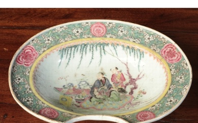 A CHINESE EXPORT FAMILLE ROSE BARBER'S BOWL Qianlong, ename...