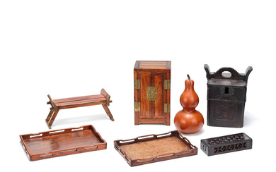 A COLLECTION OF WOOD ITEMS Qing Dynasty and later
