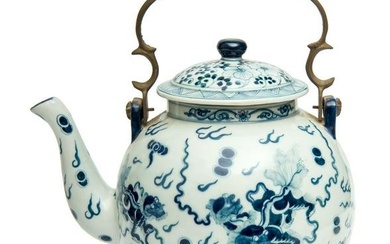A Chinese Blue and White Porcelain Teapot.