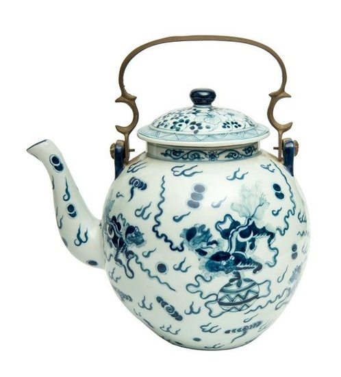 A Chinese Blue and White Porcelain Teapot.