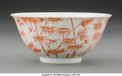 A Chinese Iron Red Glazed Bowl, late Qing Dynast