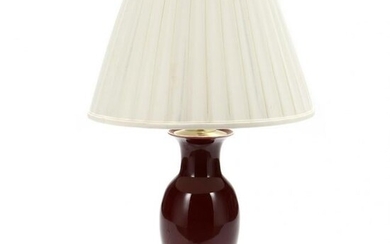 A Chinese Style Sang de Boeuf Vase Lamp