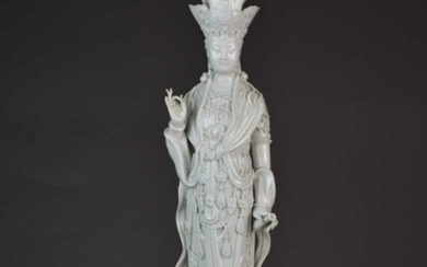 A Chinese blanc de chine figure of Guanyin