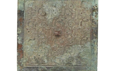 A Chinese bronze square mirror, Eastern Zhou/Warring States period, 5th/4th...