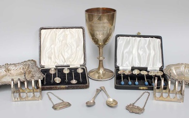 A Collection of Assorted Silver, including a goblet, by Goldsmiths...
