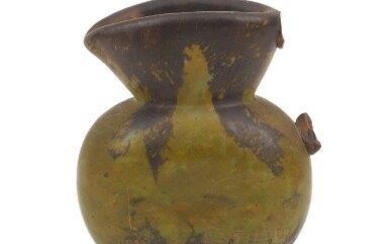 A Daum Nancy opaque green glass jug, lacking handle, inscribed 'Daum Nancy' to the body, 9.2cm high