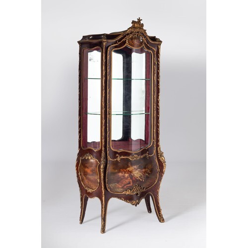 A FRENCH KINGSWOOD, PAINTED AND GILT-METAL MOUNTED VITRINE, ...