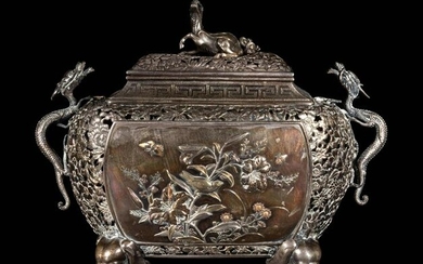 A Fine Mixed-Metal Incense Burner and Cover, Koro