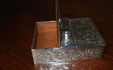 A Fine Victorian Silver Cigar & Cigarette Box - A & J Zimmerman -Birmingham - 1897