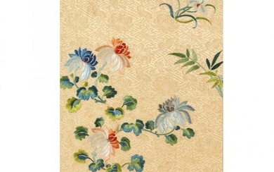 A Framed Japanese Silk Embroidery