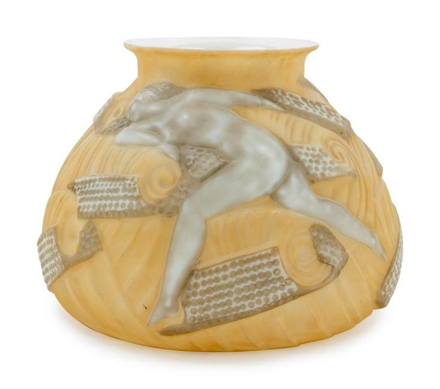 A French Art Deco Molded Glass Vase