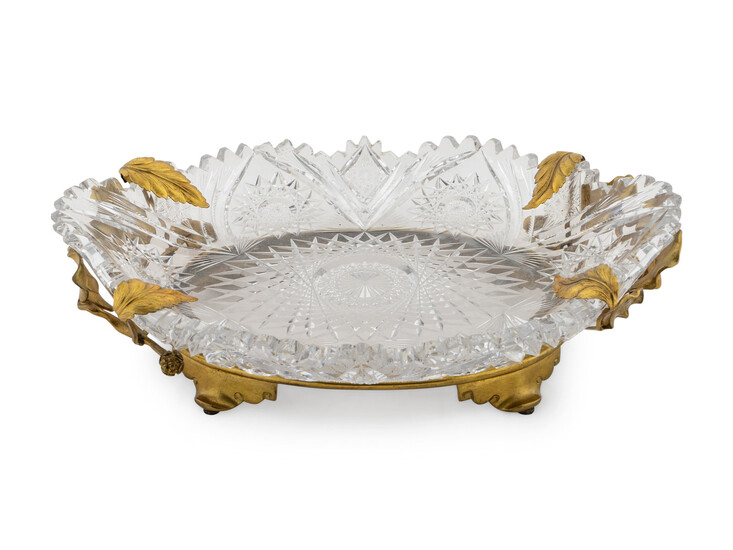 A French Gilt Bronze Mounted Cut Crystal Centerpiece