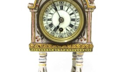 A French faience table clock