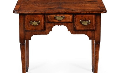 A GEORGE I WALNUT, ELM, AND FEATHER BANDED SIDE TABLE, CIRCA 1735