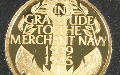 A GOLD PROOF QUARTER CROWN, "IN GRATITUDE TO THE