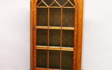 A GOOD 19TH CENTURY SHERATON REVIVAL STANDING SATINWOOD