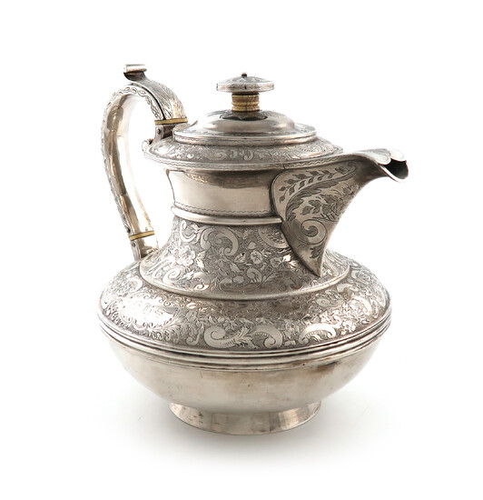 λA George IV silver hot water pot