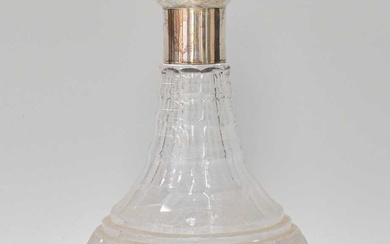 A George V Silver-Mounted Cut-Glass Decanter, by Walter and Charles...