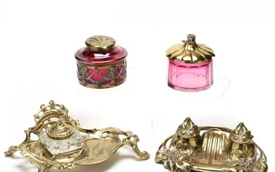 A Grouping of Inkstands and Desk Accessories