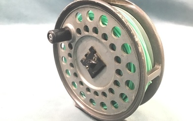 A Hardy Viscount 140 fly fishing reel, containing floating line....