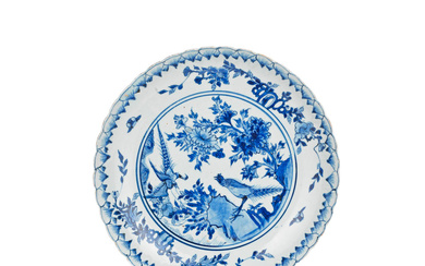 A LARGE BLUE AND WHITE KO-SOMETSUKE DISH Tianqi