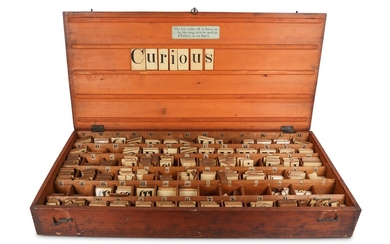 A LATE 19TH CENTURY BOXED ALPHABET SET / TEACHING AIDE