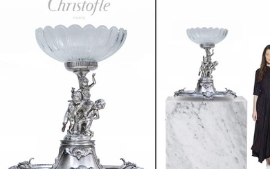 A Monumental Early 20th C. French Christofle Figural silver-plated Centerpiece