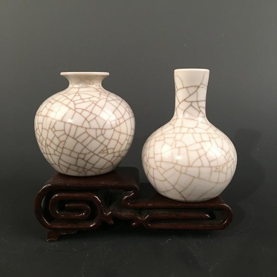 A Pair of Chinese Ge Type Vase