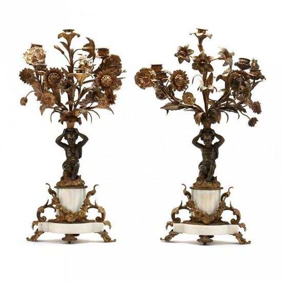 A Pair of Louis XVI Style Figural Candelabra