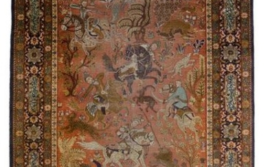 A Persian silk area rug
