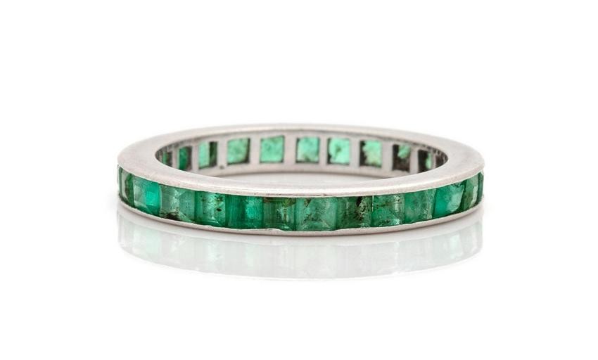 A Platinum and Emerald Eternity Band