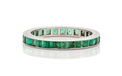 A Platinum and Emerald Eternity Band