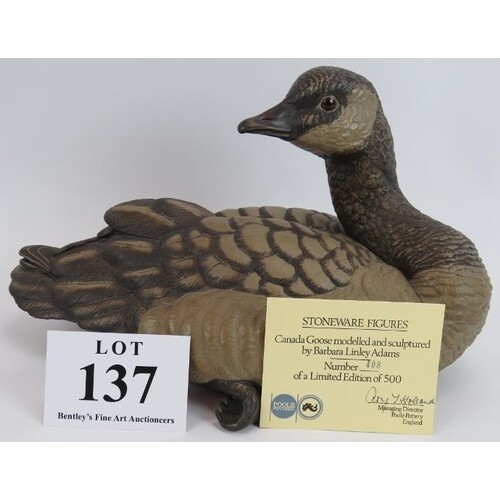 A Poole Pottery stoneware figure of a Canada goose modelled ...