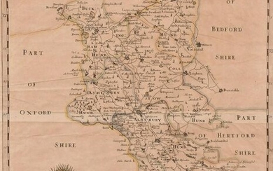 A Robert Morden hand coloured Map of Buckinghamshire