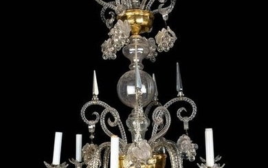 A Venetian Glass Chandelier Height 42 x diameter 29