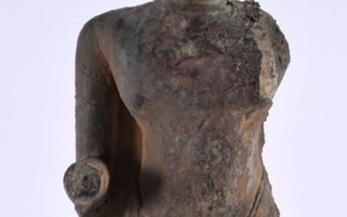A Very Rare 13th/14th Century Standing Bronze Buddha, Thailand, Sukotham from the collection of C. R
