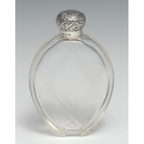 A Victorian silver mounted clear glass faceted tear shaped s...