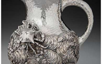 A Whiting Mfg. Co. Hand-Hammered Japonesque Silver Pitcher (circa 1880)