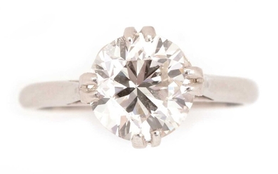 A brilliant cut solitaire diamond ring