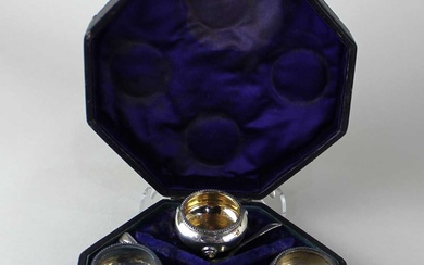 A cased set of four Victorian silver salt cruets