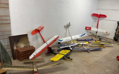 A collection of eleven hand built model planes to include...