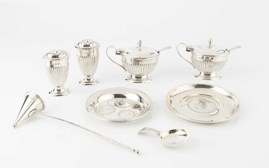 A collection of silver, comprising a George III caddy spoon...