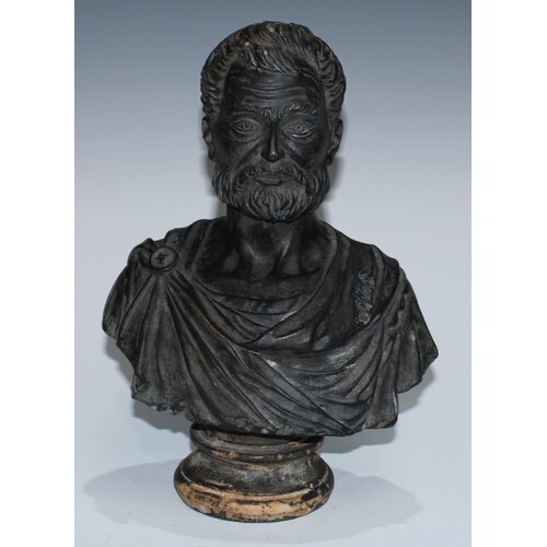 A composition library bust, of a Roman patrician, waisted so...