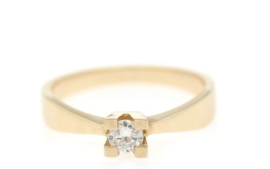 A diamond solitaire ring set with a brilliant-cut diamond weighing app. 0.25 ct., mounted in 14k gold. Weight app. 3 g. Size 56.
