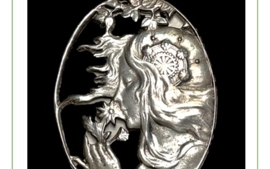A division one pierced silver button of a women