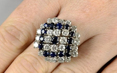 A mid 20th century sapphire and brilliant-cut diamond